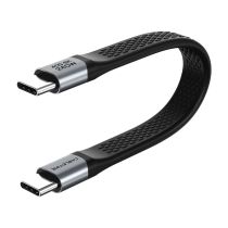 Кабель Cabletime USB Type C- USB Type C, 0.15 м, 5А/PD240W, швидка зарядка, 8K@60Hz, 4K@144Hz,4K@60Hz Black (CU45B)