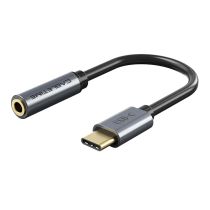 Кабель Cabletime Audio 3.5mm M 3pin - USB Type C 0.15 м Black Metal Type, 3 pin (CPA6G)