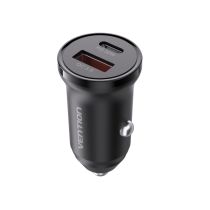 Автомобільний зарядний пристрій Vention (Power Delivery Port + QC4.0) (30W) Black (K11B0)