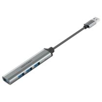 USB-хаб Vention USB-4x USB 3.0 5 Гбіт/с USB-A металевий 0.15 м Сірий (CKPHB)