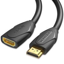 Перехідник Vention HDMI M - HDMI F прямий, 0.5 m, v2.0, Black (VAA-B06-B050)