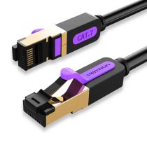 Патч-корд Vention CAT 7 SFTP Ethernet, 0.5 m, Black, rj-45 - rj-45, 8 жил (ICDBD)